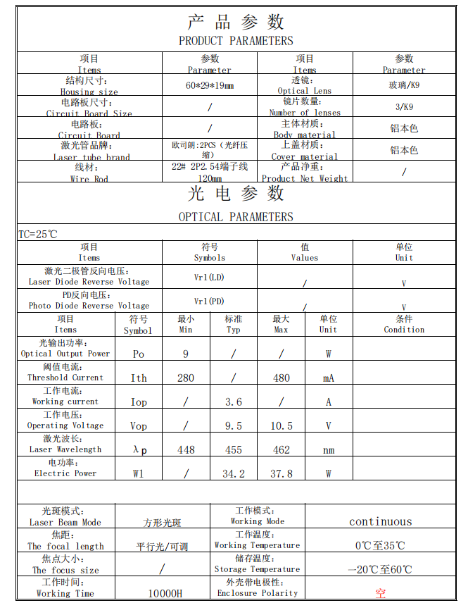 Синий лазерный модуль для SLS 