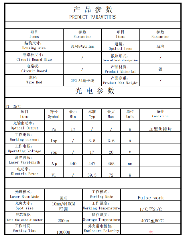 450 нм 20 Вт лазерный модуль