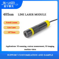 Powell Line Laser 405 нм 80 МВт 100 МВт Lase Laser модуль для 3D -проверки
