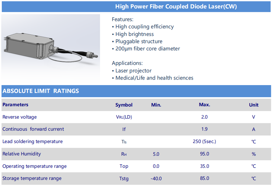 638 нм 2 Вт красный лазер