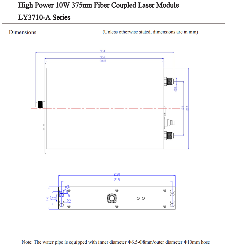 10 Вт 375 нм волоконно -связанный лазер