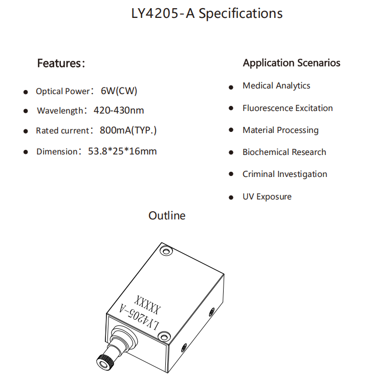 425 нм 6W лазерный модуль 